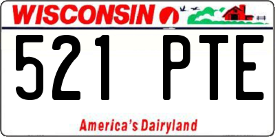 WI license plate 521PTE