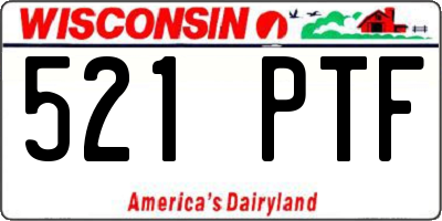 WI license plate 521PTF