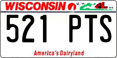 WI license plate 521PTS