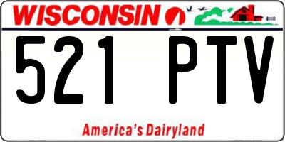 WI license plate 521PTV