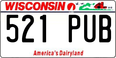 WI license plate 521PUB