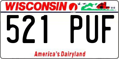 WI license plate 521PUF