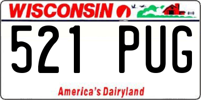 WI license plate 521PUG