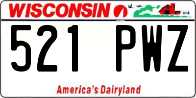 WI license plate 521PWZ
