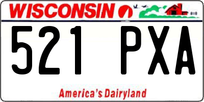 WI license plate 521PXA
