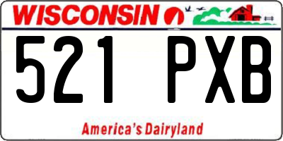 WI license plate 521PXB