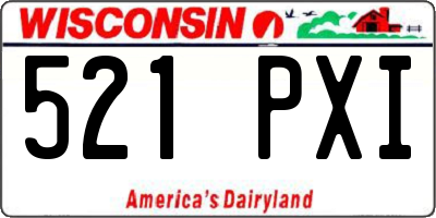 WI license plate 521PXI