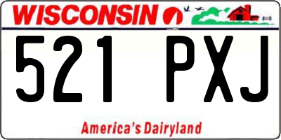 WI license plate 521PXJ