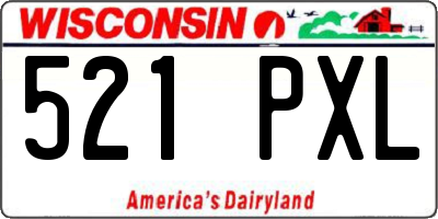 WI license plate 521PXL