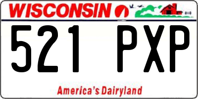 WI license plate 521PXP