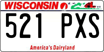 WI license plate 521PXS