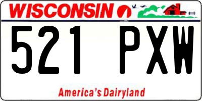 WI license plate 521PXW