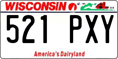 WI license plate 521PXY