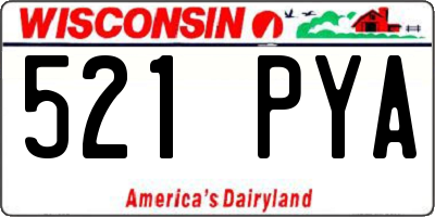 WI license plate 521PYA