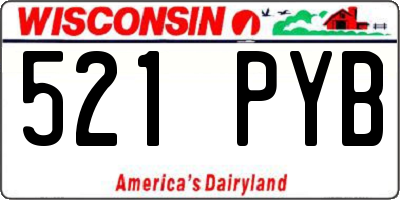 WI license plate 521PYB