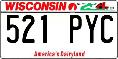WI license plate 521PYC
