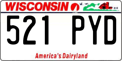 WI license plate 521PYD