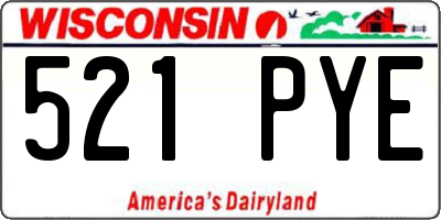 WI license plate 521PYE