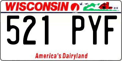 WI license plate 521PYF