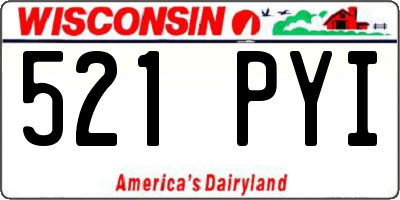WI license plate 521PYI