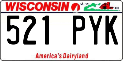 WI license plate 521PYK