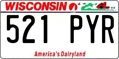 WI license plate 521PYR