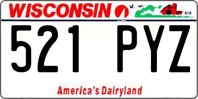 WI license plate 521PYZ