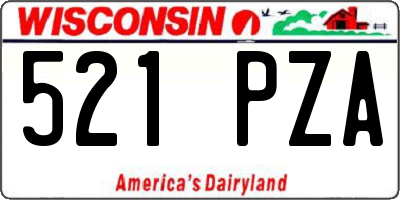 WI license plate 521PZA