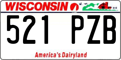 WI license plate 521PZB