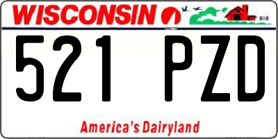 WI license plate 521PZD