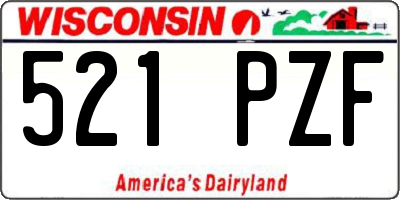 WI license plate 521PZF