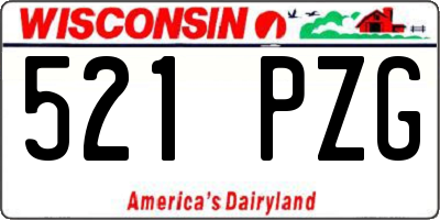 WI license plate 521PZG