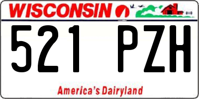 WI license plate 521PZH