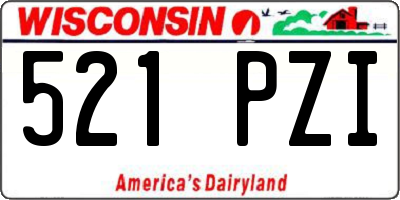 WI license plate 521PZI