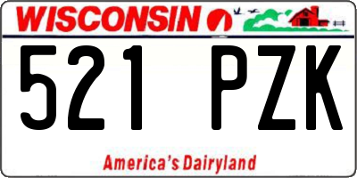 WI license plate 521PZK