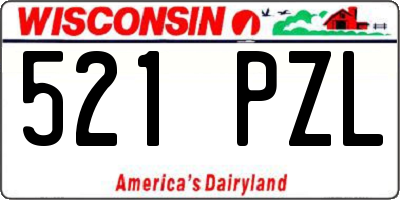 WI license plate 521PZL