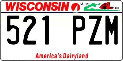 WI license plate 521PZM