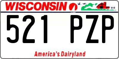 WI license plate 521PZP