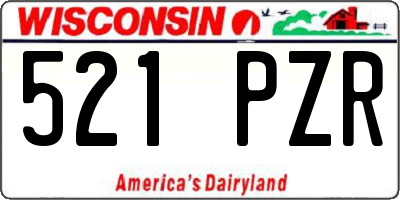 WI license plate 521PZR