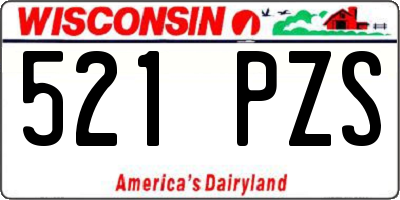 WI license plate 521PZS