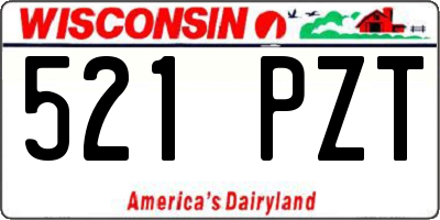 WI license plate 521PZT