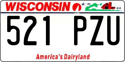 WI license plate 521PZU