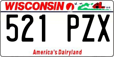WI license plate 521PZX