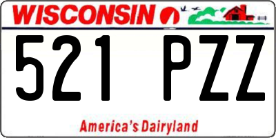 WI license plate 521PZZ