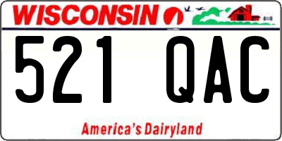 WI license plate 521QAC