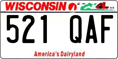 WI license plate 521QAF