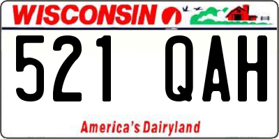 WI license plate 521QAH