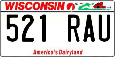 WI license plate 521RAU