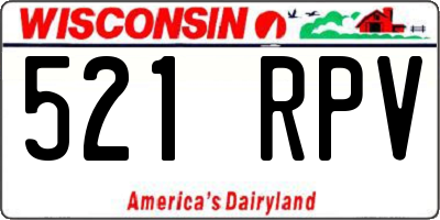 WI license plate 521RPV