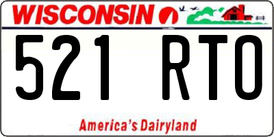 WI license plate 521RTO